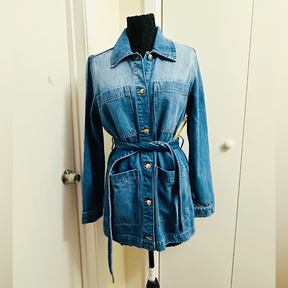 Michael Kors Denim Utility Jacket w/ Belt – Size M – New With Tags